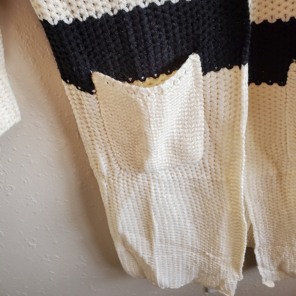 NEW SIMPLEE Knit Striped Open Duster Cardigan S - Picture 4 of 8